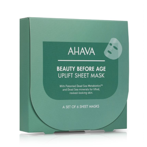 AHAVA BEAUTY BEFORE AGE UPLIFT STANGRINAMOSIOS LAKŠTINĖS KAUKĖS, 6 vnt.