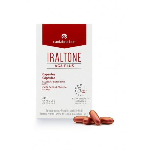 IRALTONE AGA PLUS MAISTO PAPILDAS LĖTINIAM PLAUKŲ SLINKIMUI, 60 KAPSULIŲ
