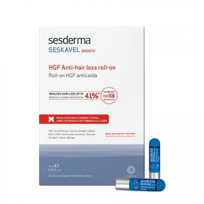 SESDERMA SESKAVEL HGF RUTULINĖS AMPULĖS NUO PLAUKŲ SLINKIMO, 30x4 ml