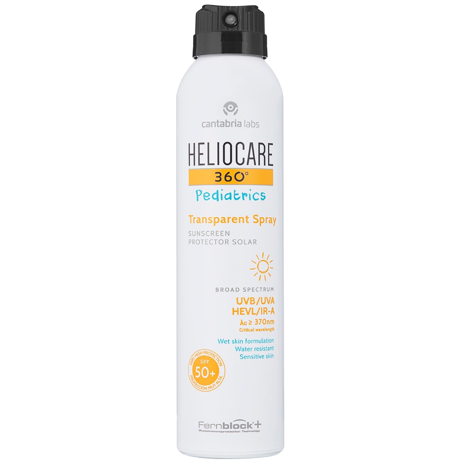 HELIOCARE 360 PEDIATRICS TRANSPARENT PURŠKIAMA APSAUGA NUO SAULĖS VAIKAMS SPF50+, 200 ML