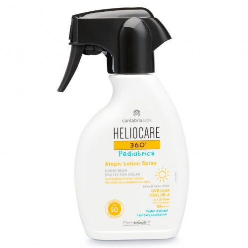 HELIOCARE 360 PEDIATRICS PURŠKIAMA APSAUGA NUO SAULĖS ATOPINEI VAIKŲ IR KŪDIKIŲ KŪNO ODAI SPF50, 250 ML