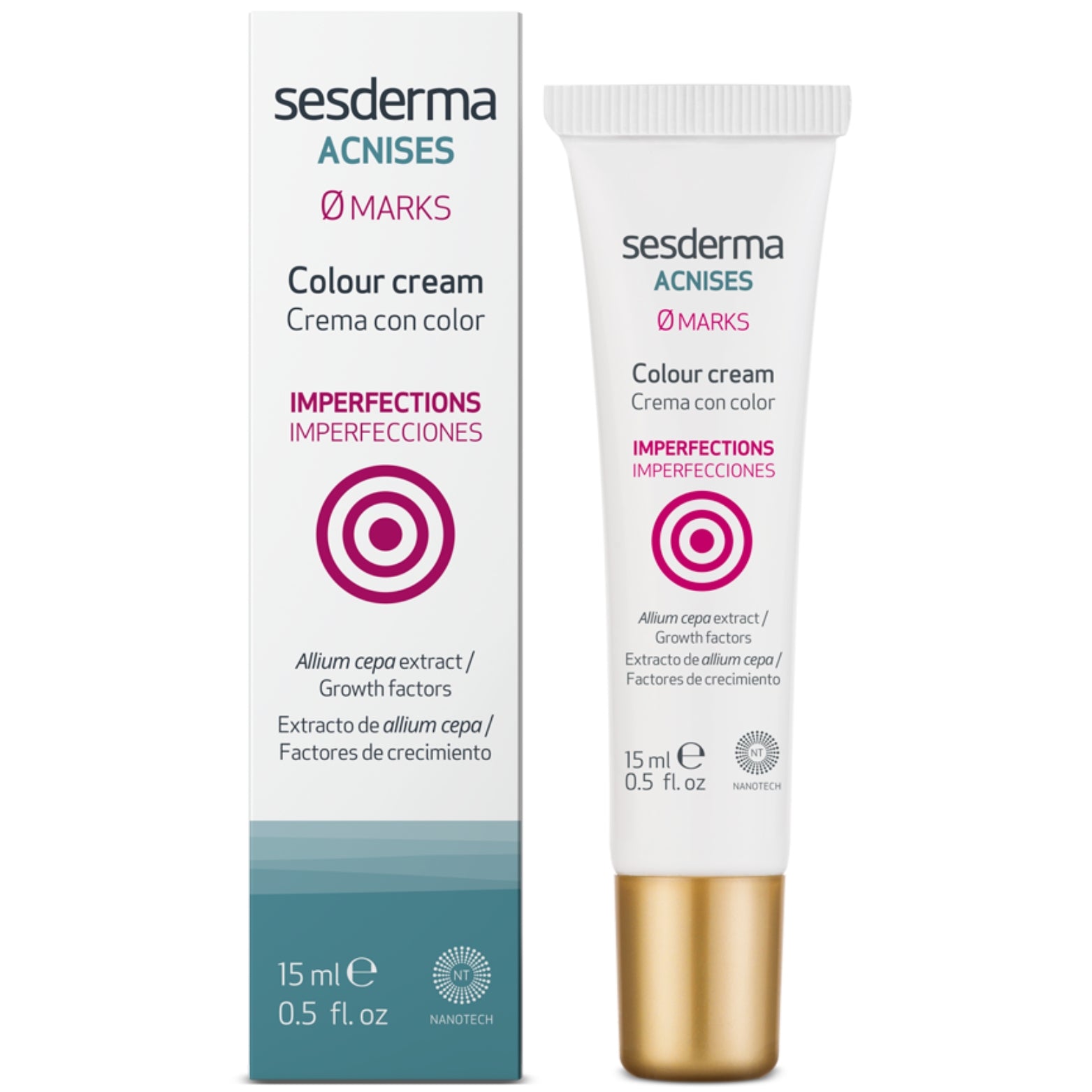 SESDERMA ACNISES TAŠKINIS ATSPALVĮ SUTEIKIANTIS VEIDO KREMAS, 15 ml