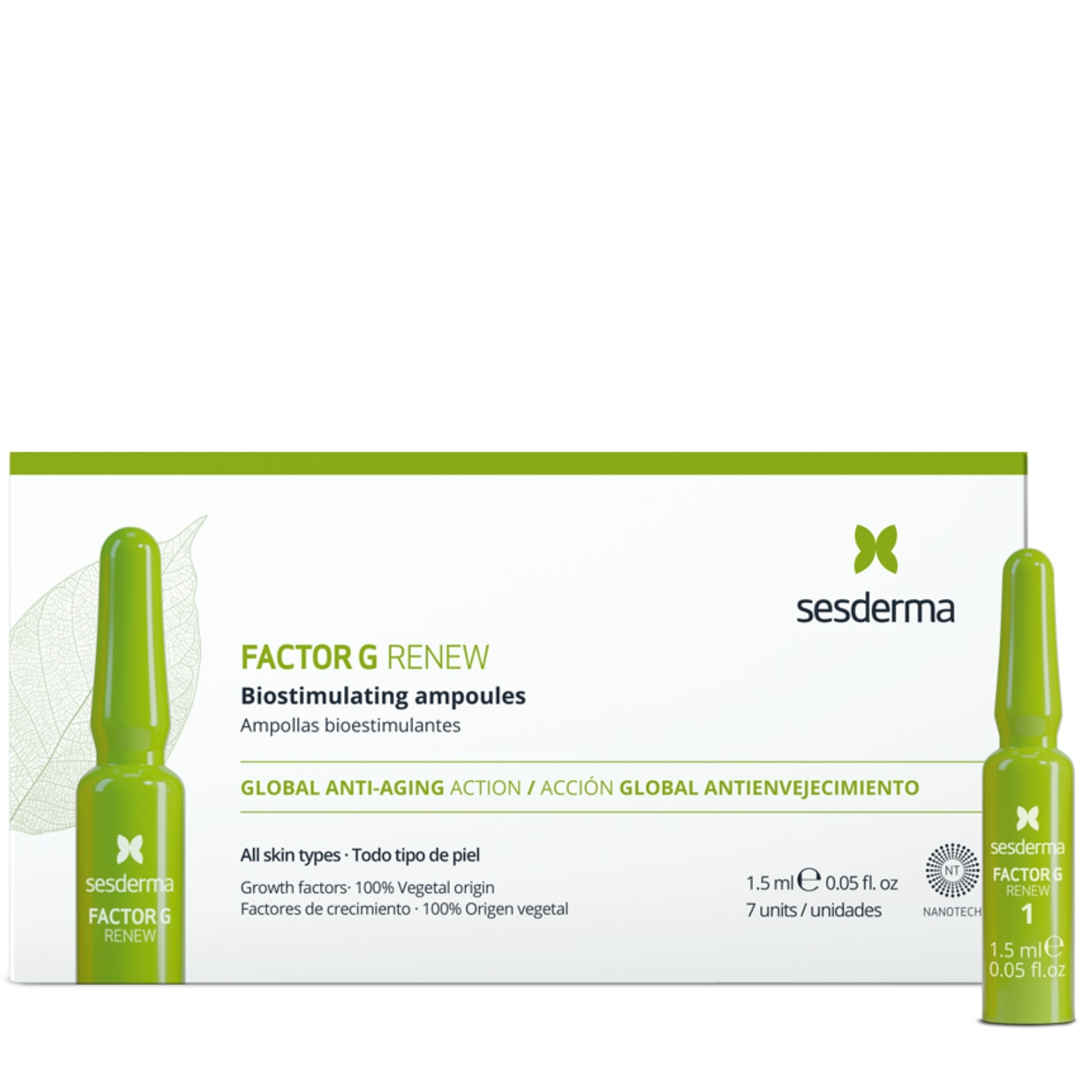 SESDERMA FACTOR G INTENSYVI JAUNINANTI SISTEMA, 7x1,5ml