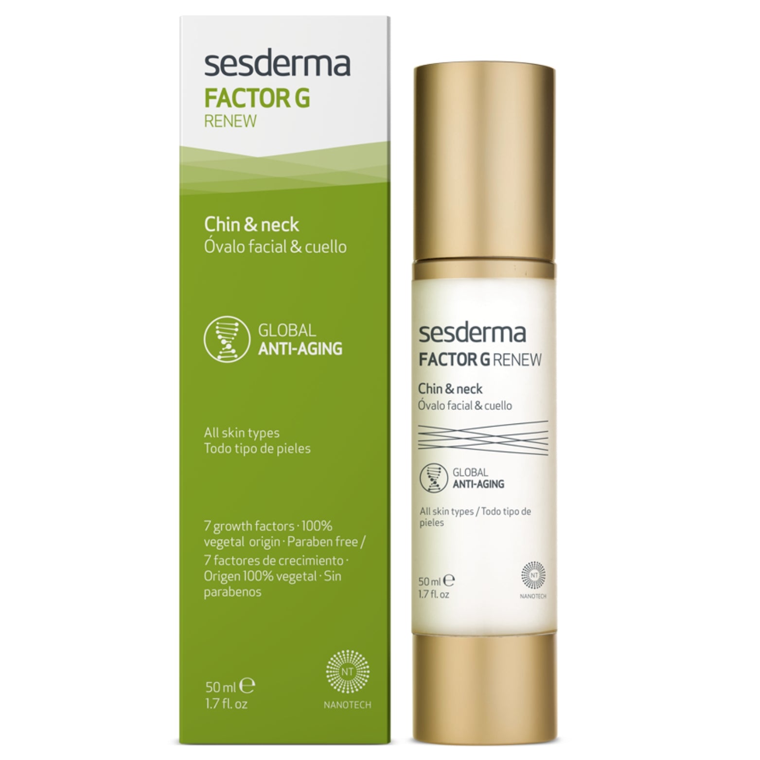 SESDERMA FACTOR G VEIDO IR DEKOLTĖ GELIS, 50 ml