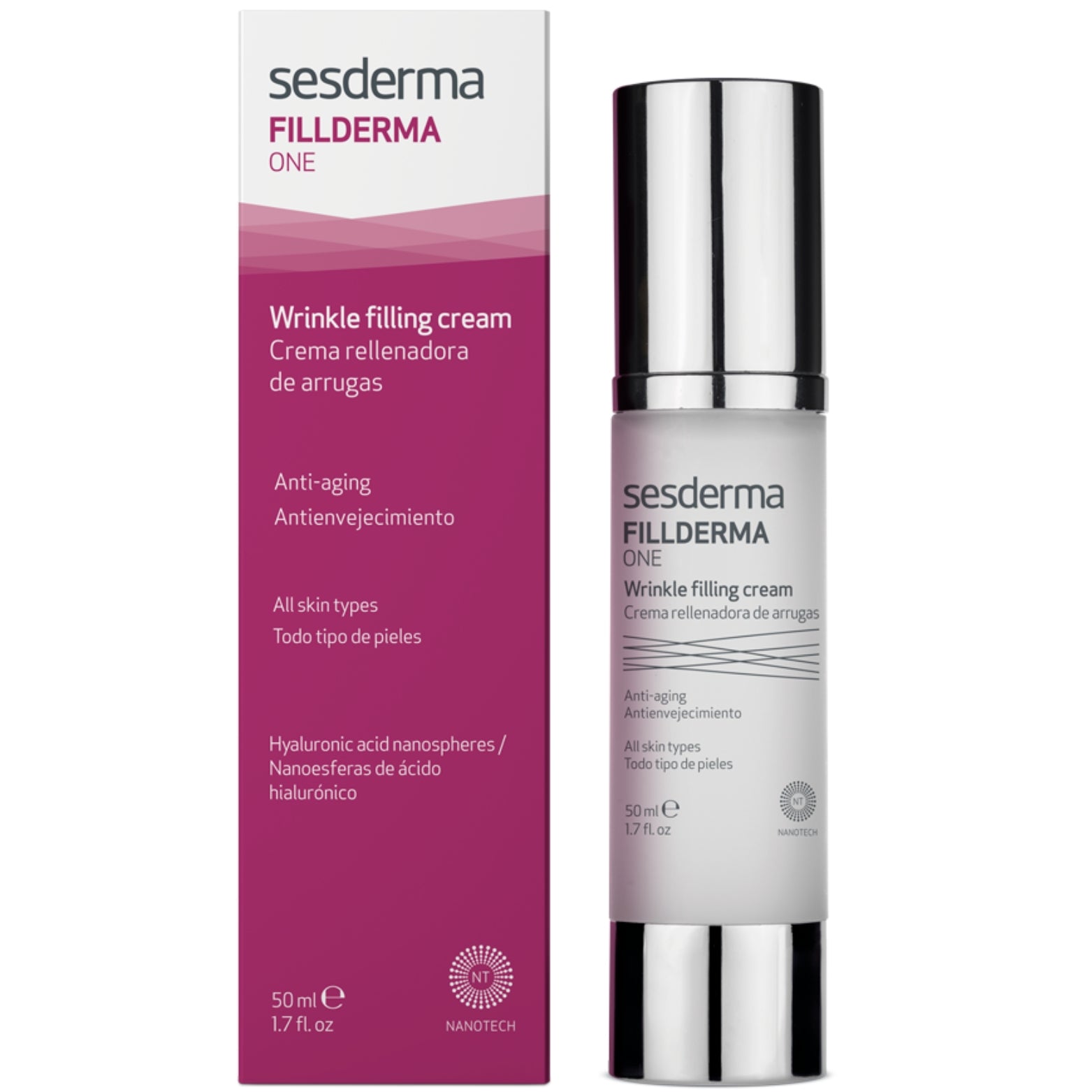 SESDERMA FILLDERMA ONE RAUKŠLES UŽPILDANTIS VEIDO KREMAS, 50 ml