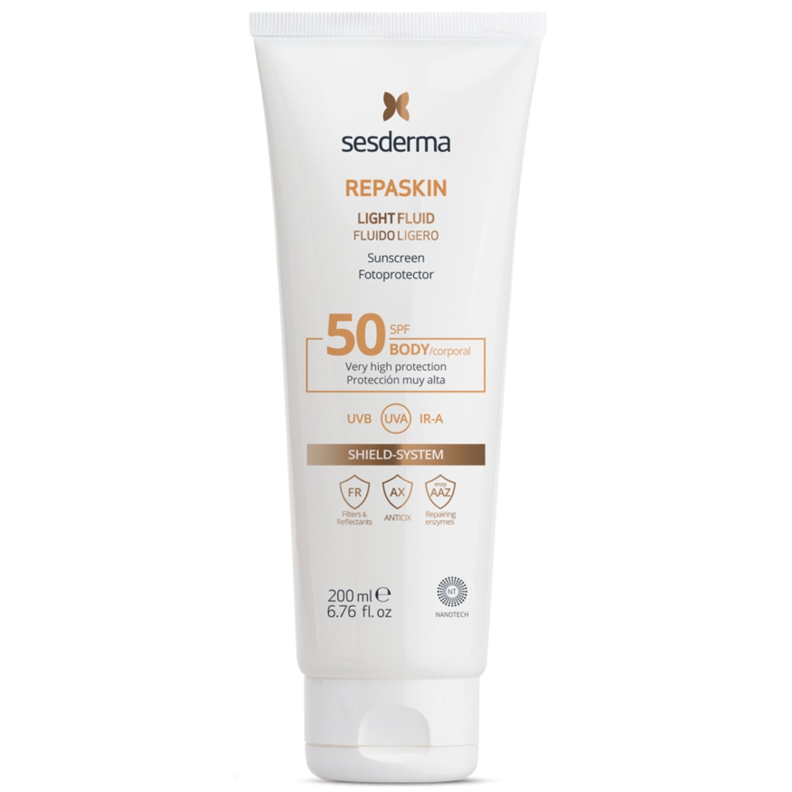 SESDERMA REPASKIN SPF50 APSAUGINIS FLUIDAS NUO SAULĖS, 200 ML