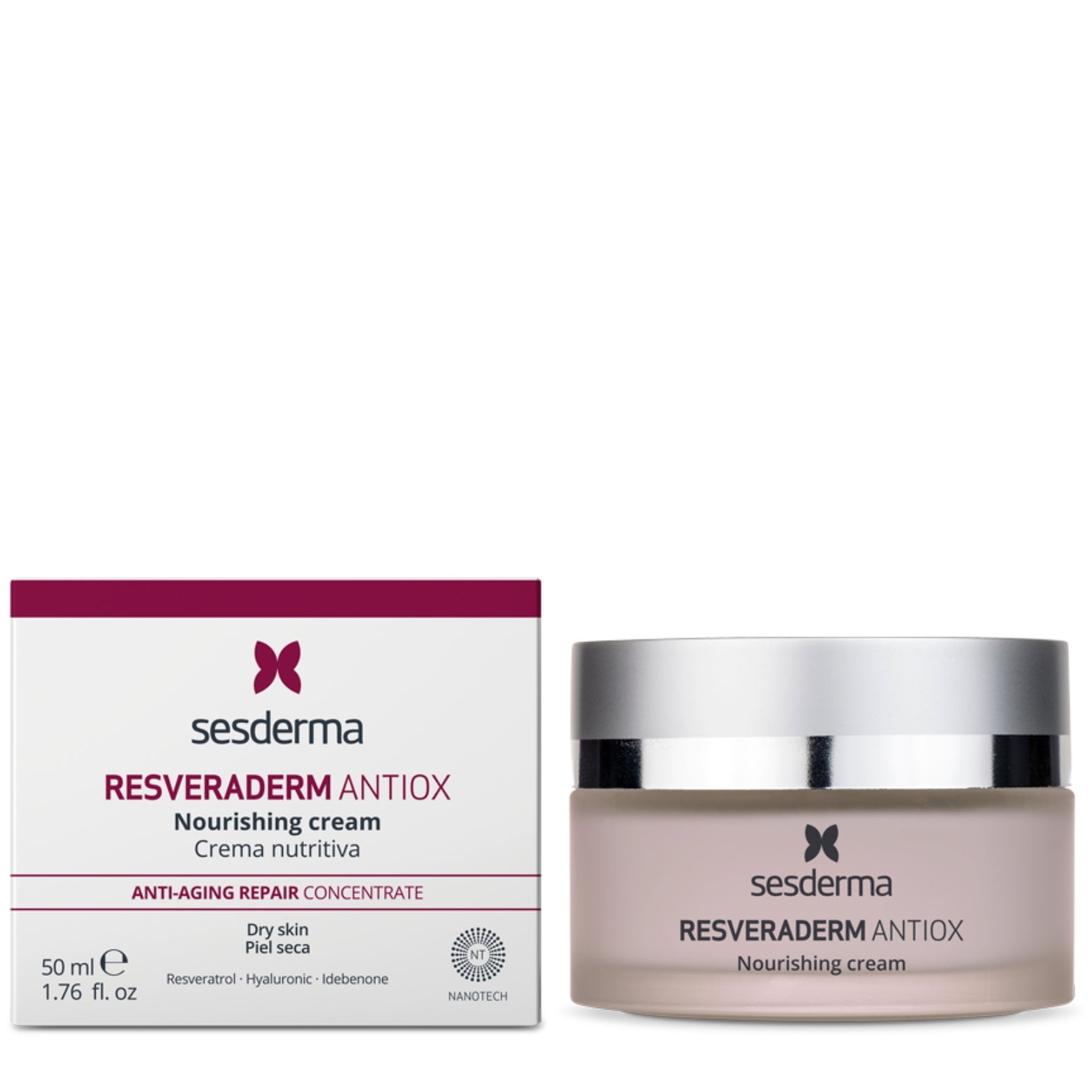 SESDERMA RESVERADERM ANTIOX MAITINAMASIS VEIDO KREMAS, 50 ML