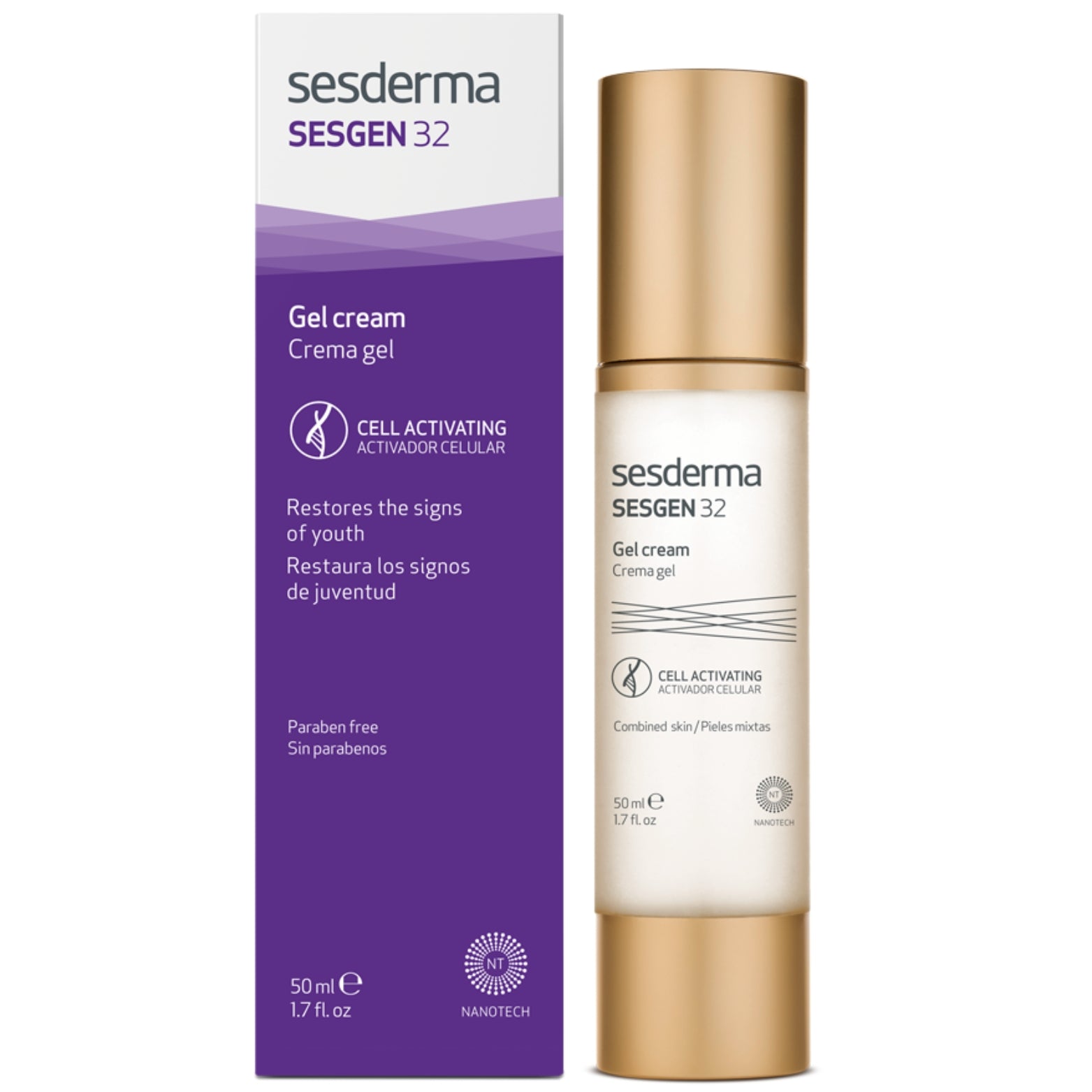 SESDERMA SESGEN 32 LĄSTELES AKTYVUOJANTIS GELINIS VEIDO KREMAS, 50 ml