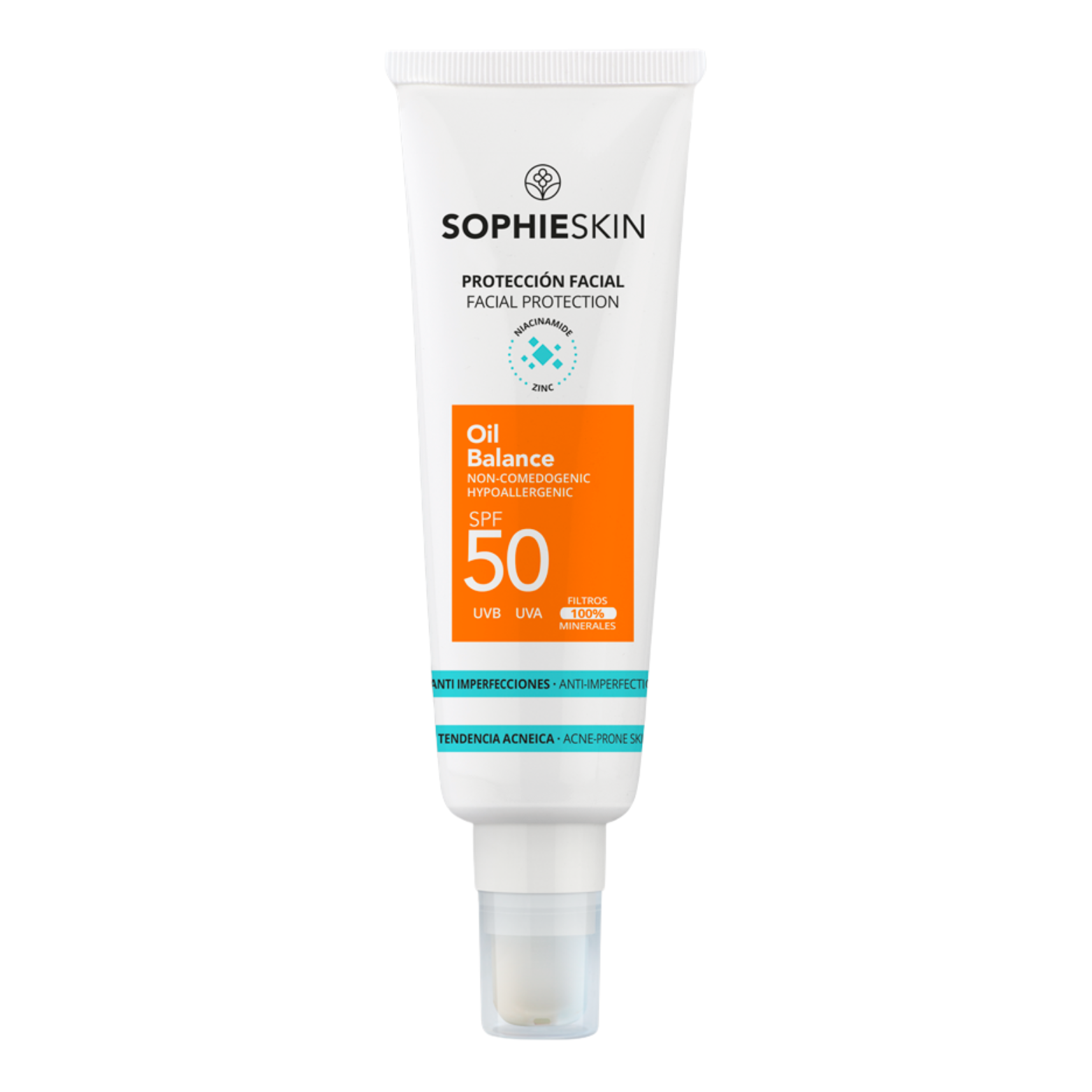 SOPHIESKIN OIL BALANCE APSAUGINIS FLUIDAS VEIDUI NUO SAULĖS SPF 50, 50 ML