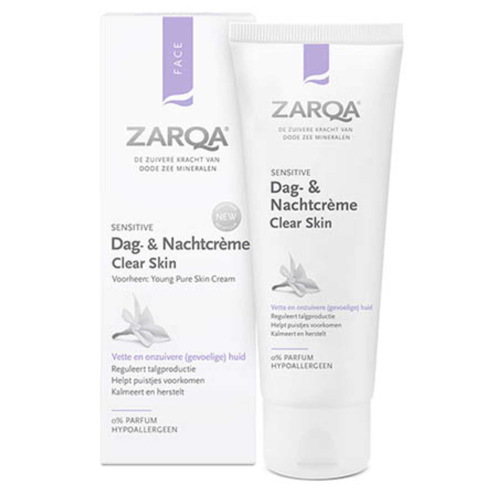 ZARQA CLEAR SKIN VEIDO KREMAS Į AKNĘ LINKUSIAI ODAI, 75 ml